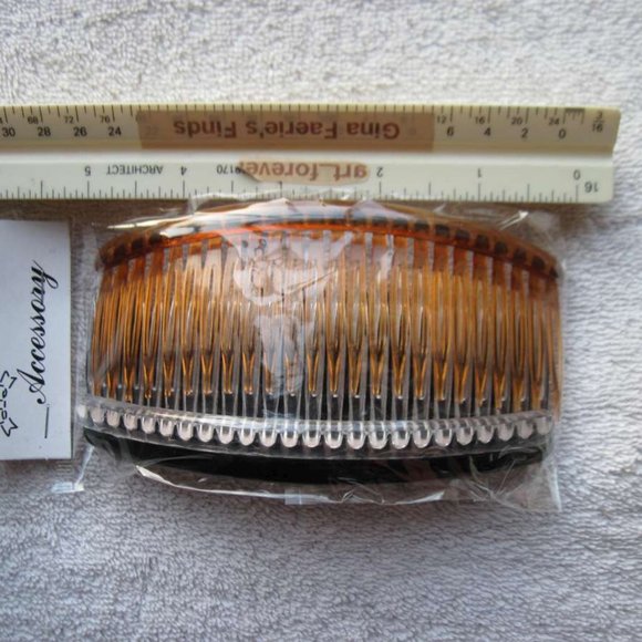 3 Plastic Classic Large 5" Inch Side Hair Comb Fashion Clear Black Brown Allergy - Picture 2 of 4